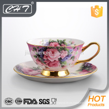 Taza de té y platillo únicos del café del diseño de China de hueso de la venta caliente